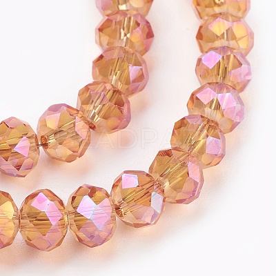 Electroplate Glass Beads Strands X-GLAA-K027-FR-A01-1