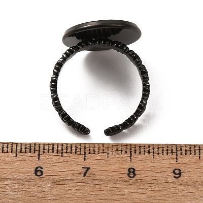 Flower 304 Stainless Steel Cuff Ring Components STAS-P454-05E-B-1
