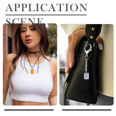 12Pcs 12 Colors Cat Eye Pendants CE-TA0001-04-1