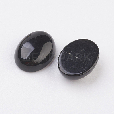 Natural Obsidian Flat Back Cabochons X-G-G741-30x40mm-20-1