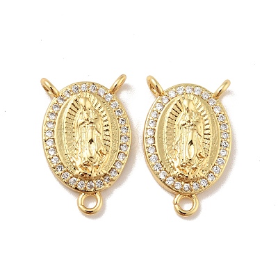 Long-Lasting Rack Plating Brass Micro Pave Cubic Zirconia Chandelier Component Links X-KK-B059-20G-1