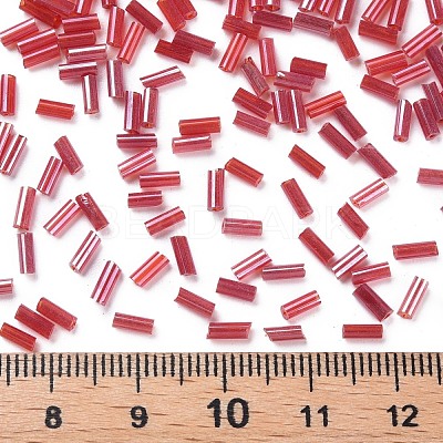 Transparent Colours Luster Glass Bugle Beads SEED-N005-001-A06-1