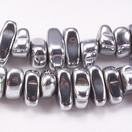 Electroplated Non-magnetic Synthetic Hematite Beads Strands G-P367-G08-1