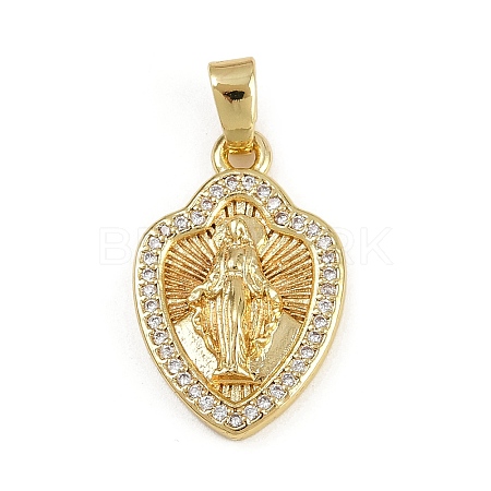 Brass Micro Pave Cubic Zirconia Pendants KK-D409-49G-04-1