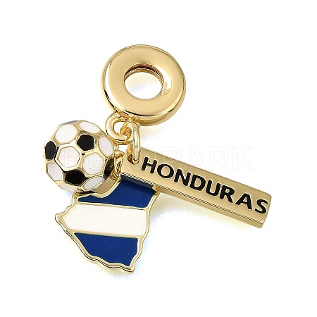 Football Theme Brass & Enamel European Dangle Charms KK-CBA8E93-01F-1