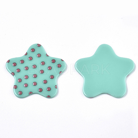 Opaque Printed Acrylic Cabochons MACR-N011-002-C02-1