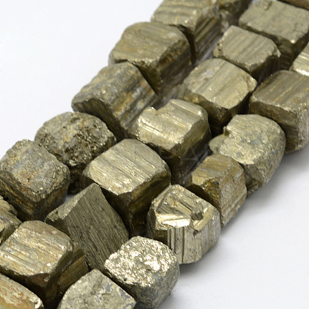 Natural Pyrite Beads Strands G-P322-20-1
