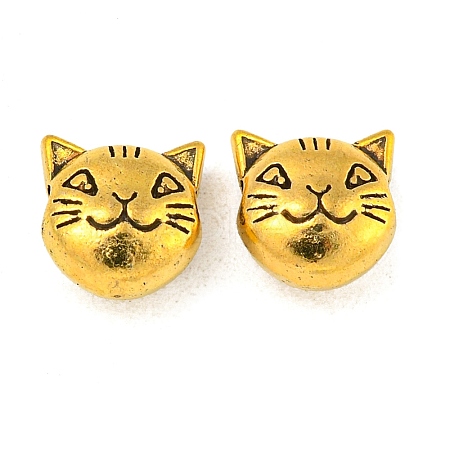 Tibetan Style Alloy Kitten Beads TIBEP-GC178-AG-RS-1