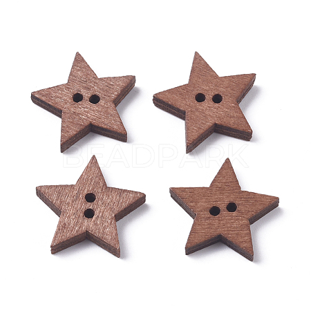 Baking Paint Wooden Buttons BUTT-WH0015-12-1