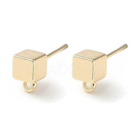 Brass Stud Earring Findings X-KK-F862-34G-1