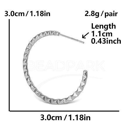 304 Stainless Steel European American Exaggerated Circle Stud Earrings for Women OH7862-1-1