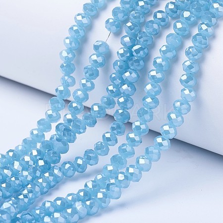 Electroplate Glass Beads Strands EGLA-A034-J10mm-A06-1