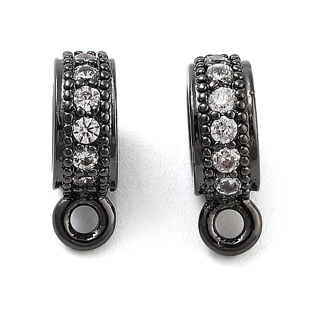 Rack Plating Brass Micro Pave Cubic Zirconia Tube Bails KK-Z052-01B-1