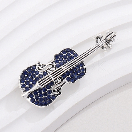 Musical Guitar Rhinestone Lapel Pin MUSI-PW0002-018H-1