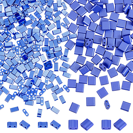 300Pcs 2 Styles 2-Hole Baking Paint Glass Seed Beads SEED-ME0001-08A-1