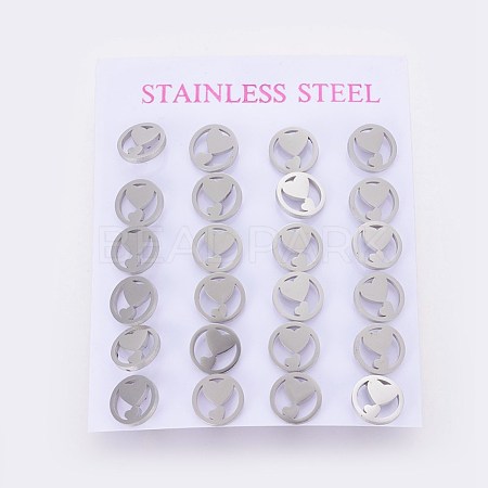 304 Stainless Steel Stud Earrings EJEW-L227-082P-1