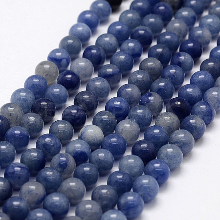 Dyed & Heated Natural Blue Aventurine Beads Strands X-G-F380-10mm-1