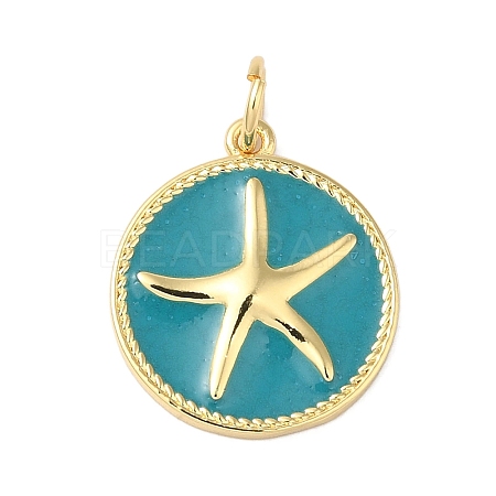 Rack Plating Brass Enamel Pendants KK-B092-19G-02-1