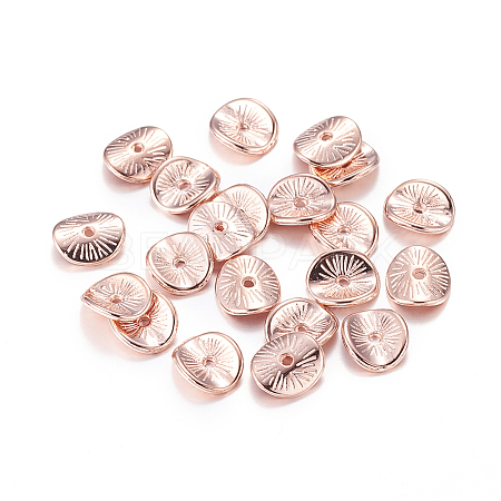 Tibetan Style Alloy Wavy Spacer Beads TIBEP-A11067-RG-FF-1