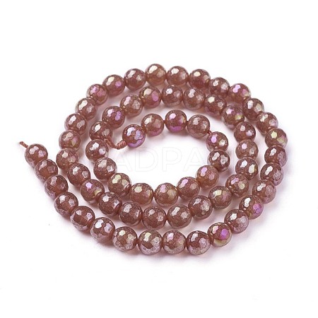 Electroplate Natural Carnelian Beads Strands G-P430-10-B-1