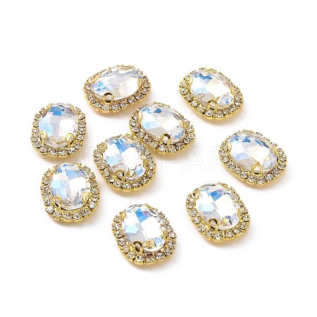 Oval Sew on Rhinestone X1-DIY-E062-05G-B04-1