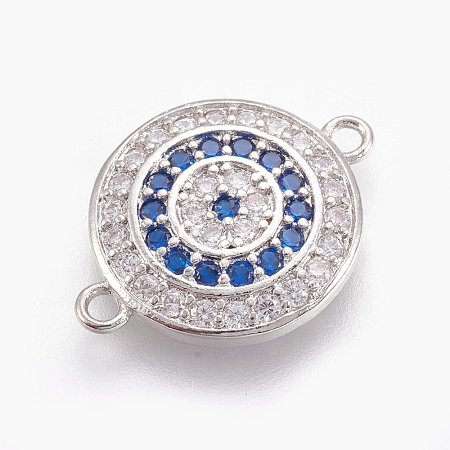 Brass Micro Pave Cubic Zirconia Links Connectors X-ZIRC-O026-06P-NR-1