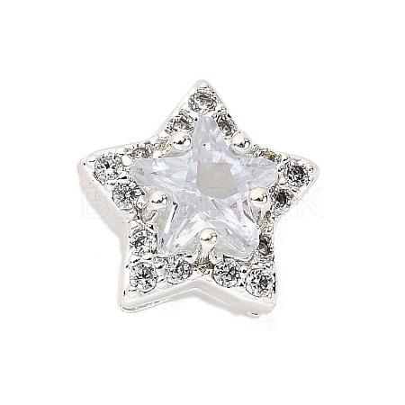 Brass Micro Pave Cubic Zirconia Beads KK-D408-11S-02A-1