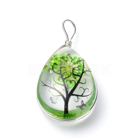 Transparent Glass Pendants GLAA-SZC0001-01E-1