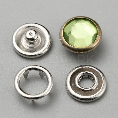 4Pcs Brass & Resin Snap Button BUTT-WH0028-79H-1
