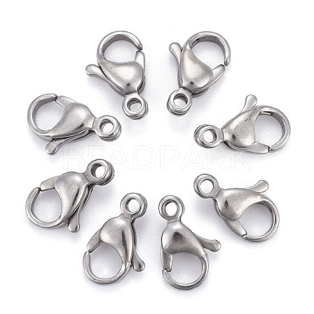 Tarnish Resistant 304 Stainless Steel Lobster Claw Clasps STAS-AB12-1