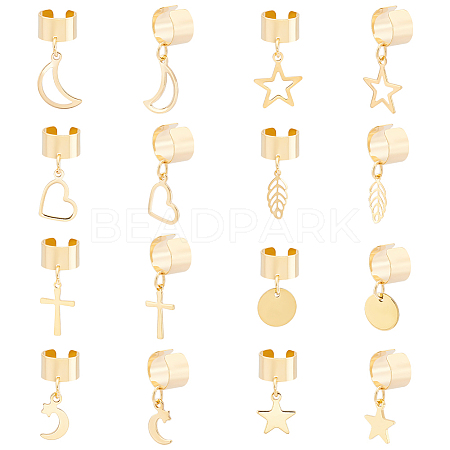 8 Pairs 8 Style 304 Stainless Steel Cuff Earrings EJEW-UN00004-1