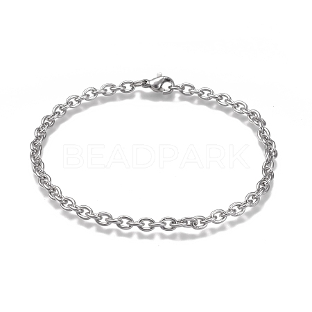 Tarnish Resistant 304 Stainless Steel Cable Chain Bracelets BJEW-H532-01P-1