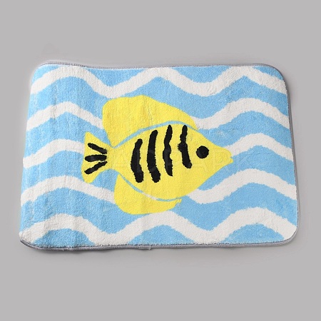 Flocking Fibre Tropical Fish Bath Mat AJEW-FZC0003-05A-1