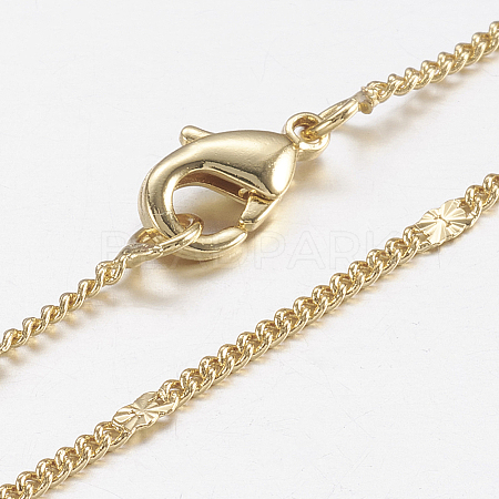 Brass Chain Necklaces X-MAK-L009-12G-1
