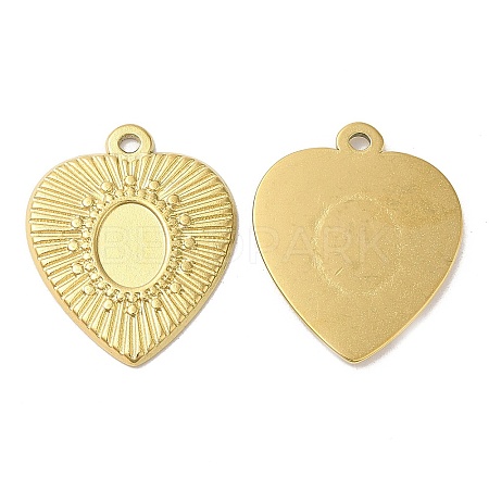 Ion Plating(IP) 304 Stainless Steel Pendant Cabochon Settings STAS-L020-019G-1