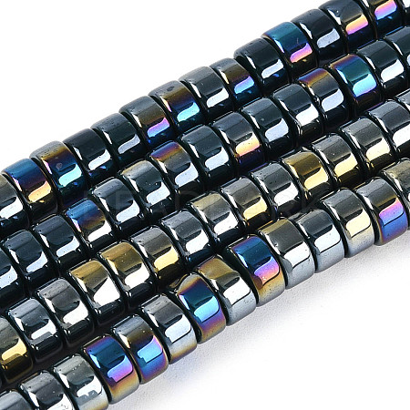 AB Color Plated Opaque Glass Beads Strands GLAA-T026-3x6mm-P16-1