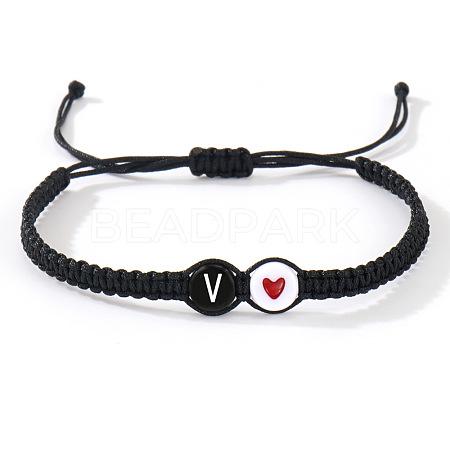 304 Stainless Steel Alphabet Beads Braided Bead Bracelets RY3090-48-1