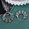 Spider Web 316 Surgical Stainless Steel Hoop Earrings EJEW-G416-40AS-3