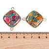Dyed Natural Imperial Jasper Connector Charms G-B083-06G-3