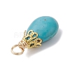 Dyed Synthetic Turquoise Pendants PALLOY-JF04355-01-5