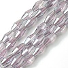 Transparent Electroplate Glass Beads Strands GLAA-K064-05A-PL06-1