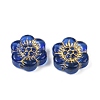 Baking Paint and Golden Metal Enlaced Glass Beads DGLA-T004-10I-2