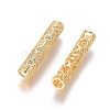 Brass Micro Pave Clear Cubic Zirconia Beads ZIRC-L088-13B-G-2