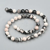 Natural Pink Zebra Jasper Beads Strands X-G-P231-01-10mm-6