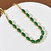 Adjustable Square Brass Micro Pave Cubic Zirconia Link Bracelets KK-D112-01B-G-5