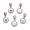 304 Stainless Steel Crystal Rhinestone European Dangle Charms STAS-F278-11P-1