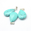 Teardrop Dyed Synthetic Turquoise Pendants G-Q368-14-2