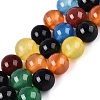 Natural Agate(Dyed & Heated) Beads Strands G-Q604-10MM-01-1