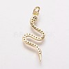 Brass Cubic Zirconia Pendants KK-P134-27G-2
