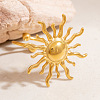 Flower 304 Stainless Steel Adjustable Cuff Rings for Women RJEW-M103-04A-G-1